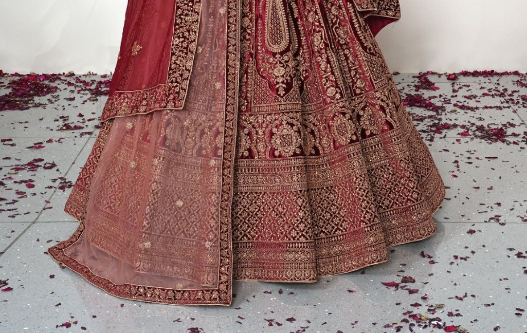 New Semi Stitiched Netted Lehenga Choli