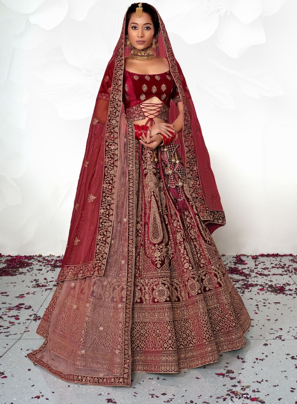 New Semi Stitiched Netted Lehenga Choli