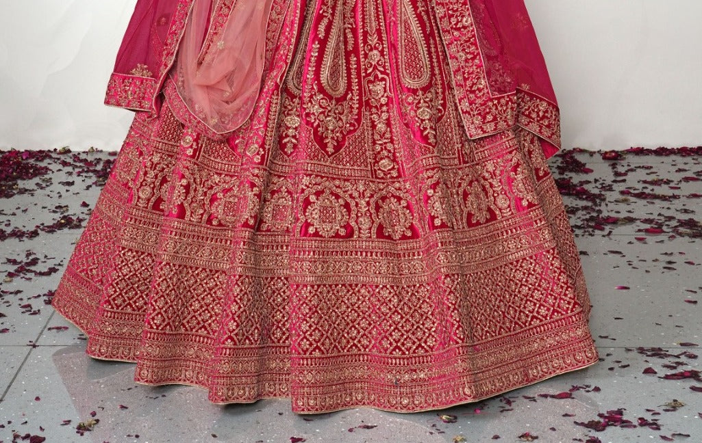 New Semi Stitiched Netted Lehenga Choli