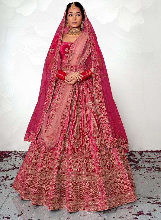 New Semi Stitiched Netted Lehenga Choli