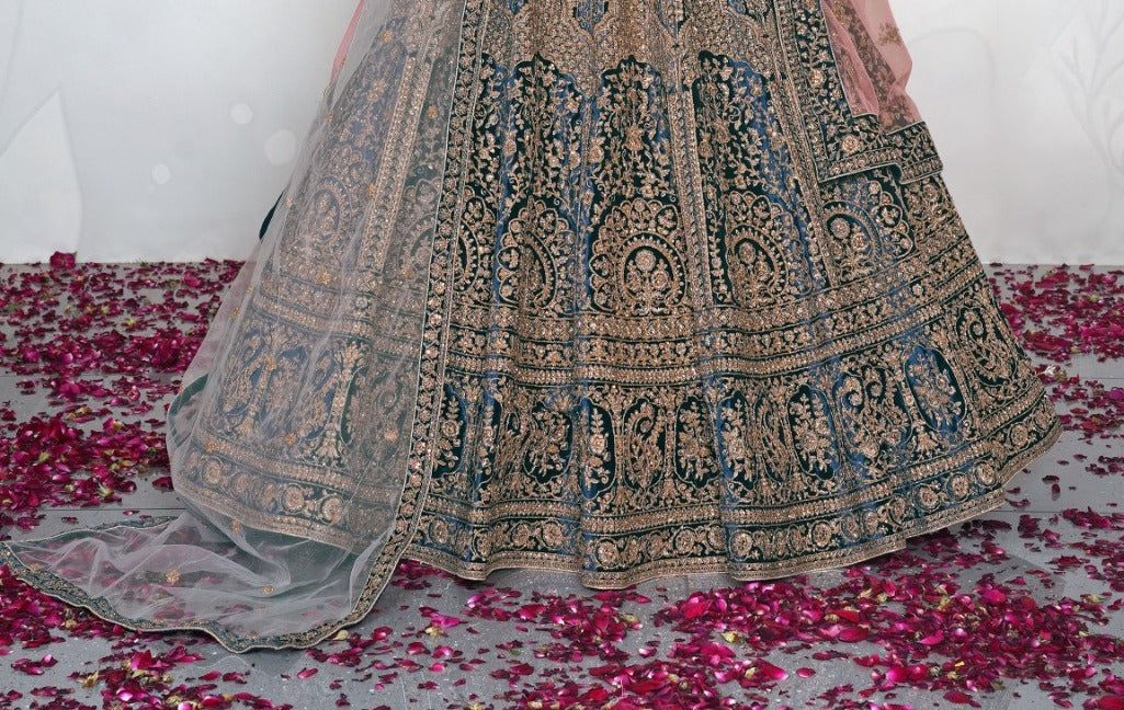 New Semi Stitiched Netted Lehenga Choli