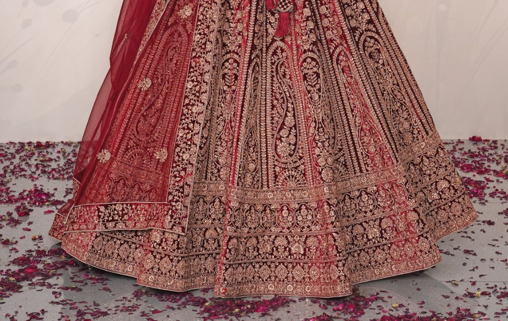 New Semi Stitiched Netted Lehenga Choli