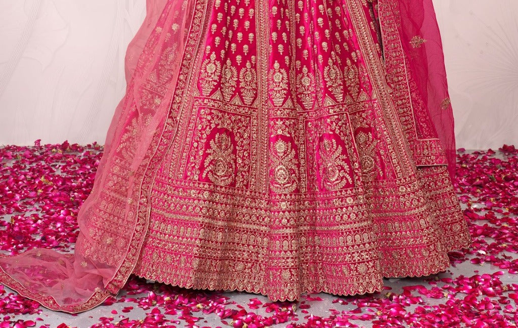 New Semi Stitiched Netted Lehenga Choli