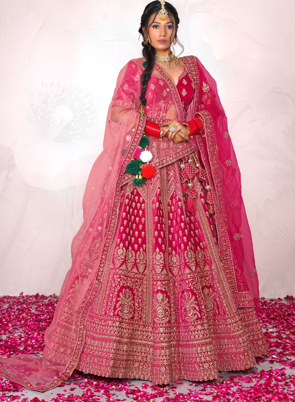 New Semi Stitiched Netted Lehenga Choli