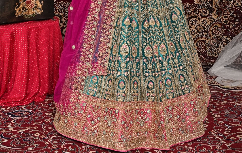 New Semi Stitiched Netted Lehenga Choli