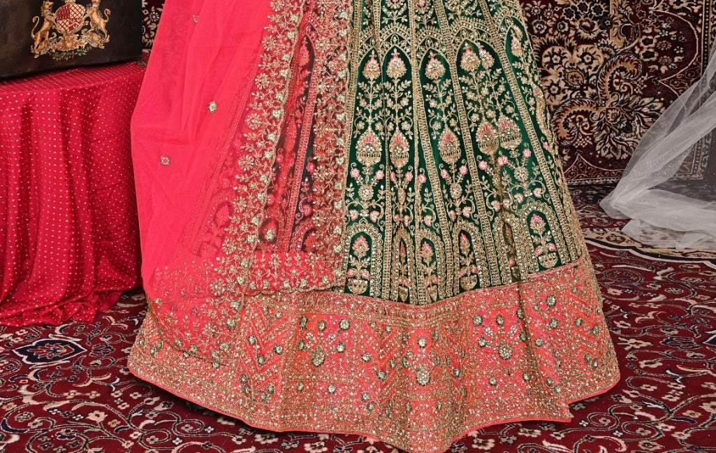 New Semi Stitiched Netted Lehenga Choli