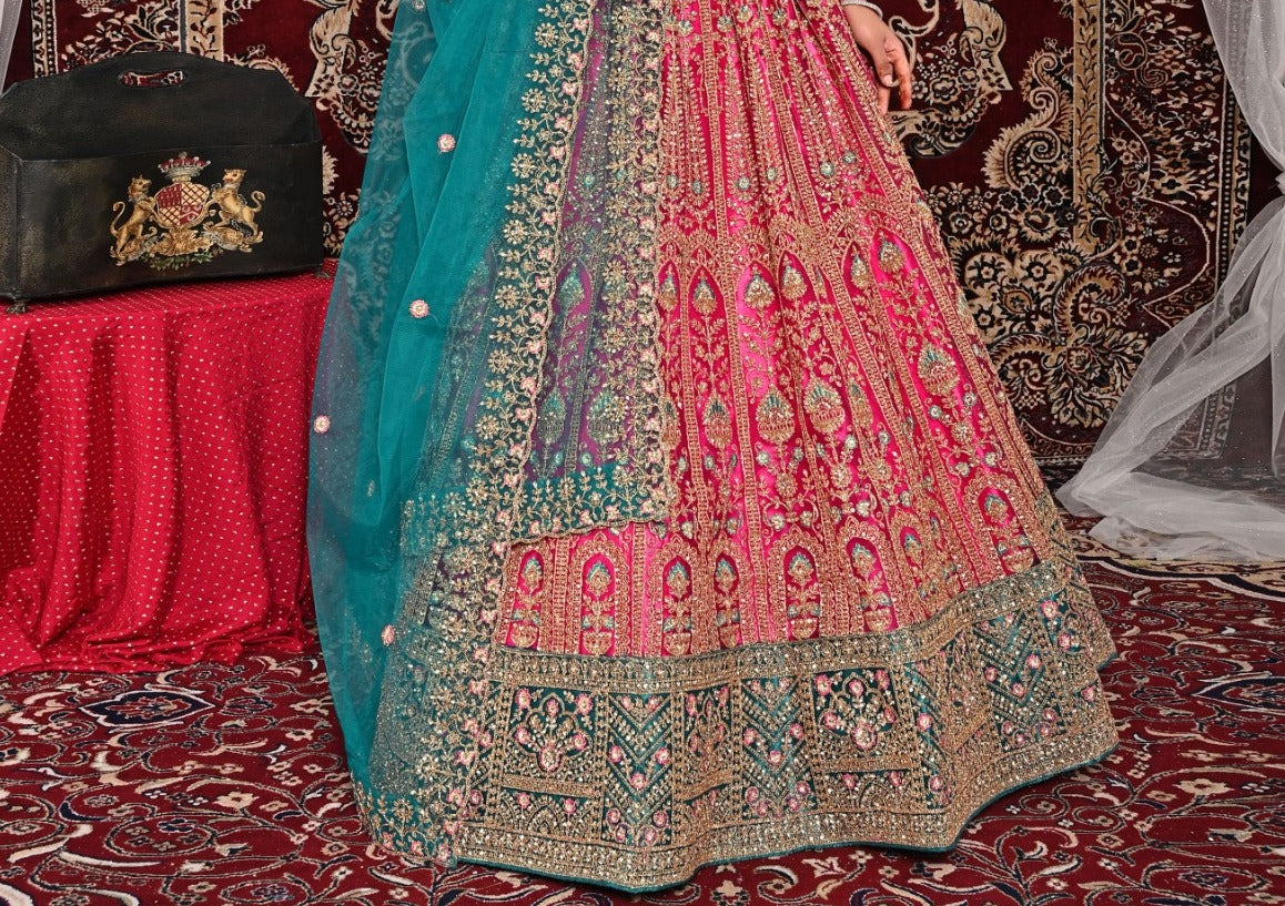 New Semi Stitiched Netted Lehenga Choli