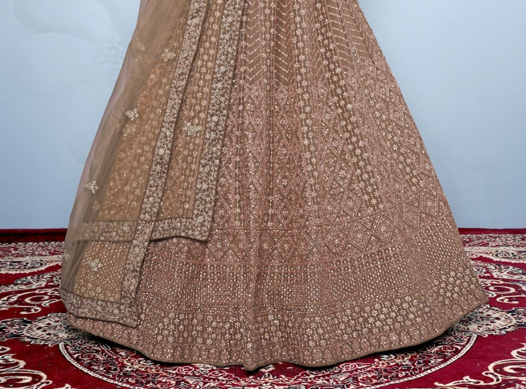 New Semi Stitiched Netted Lehenga Choli