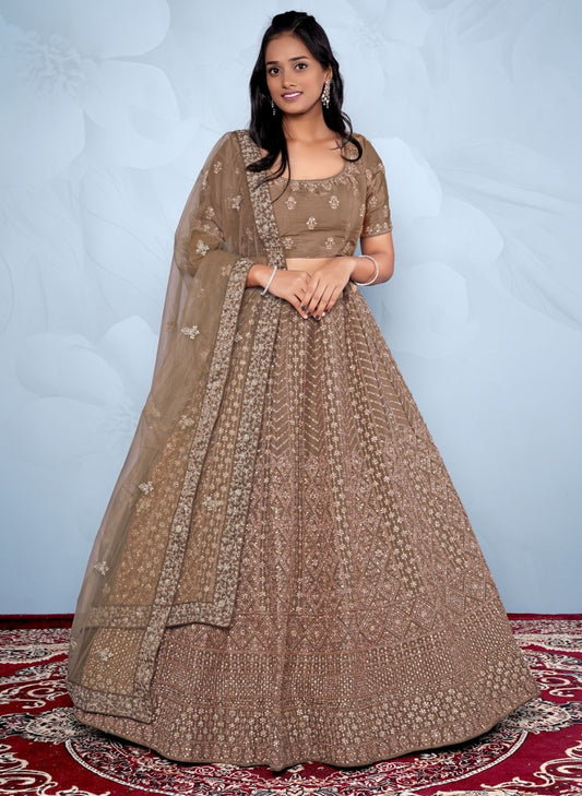 New Semi Stitiched Netted Lehenga Choli