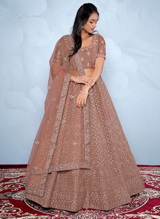 New Semi Stitiched Netted Lehenga Choli