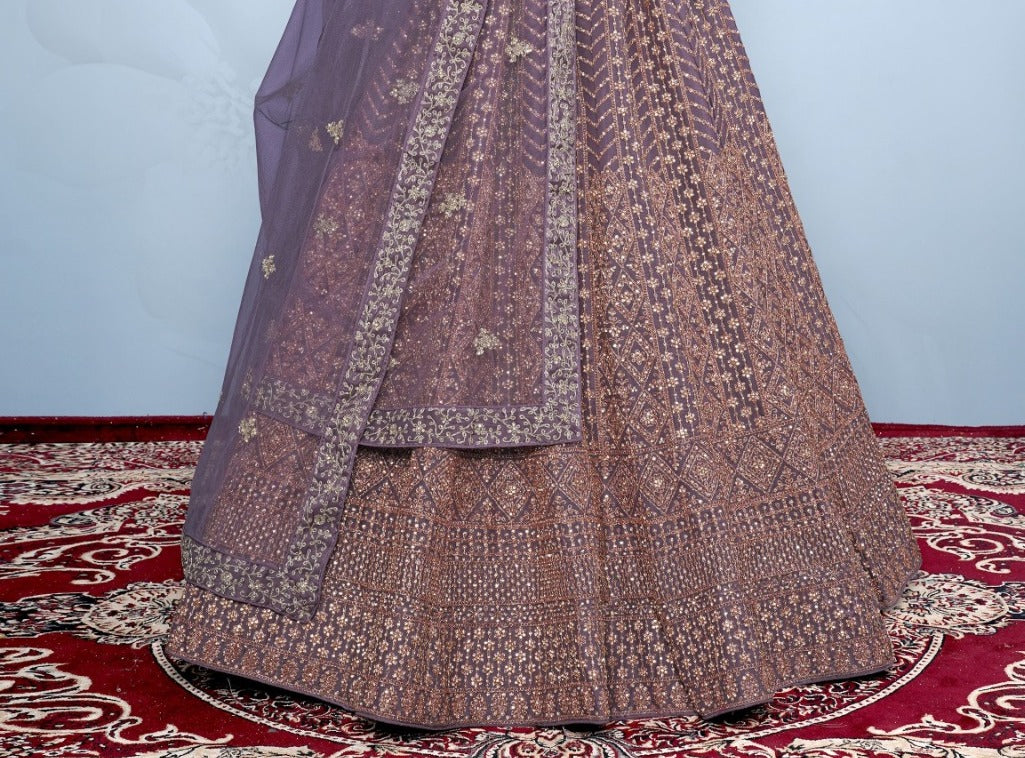 New Semi Stitiched Netted Lehenga Choli