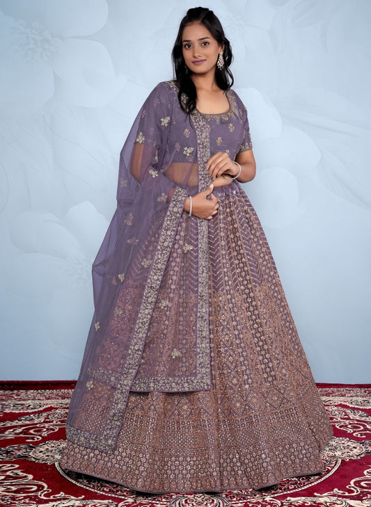 New Semi Stitiched Netted Lehenga Choli