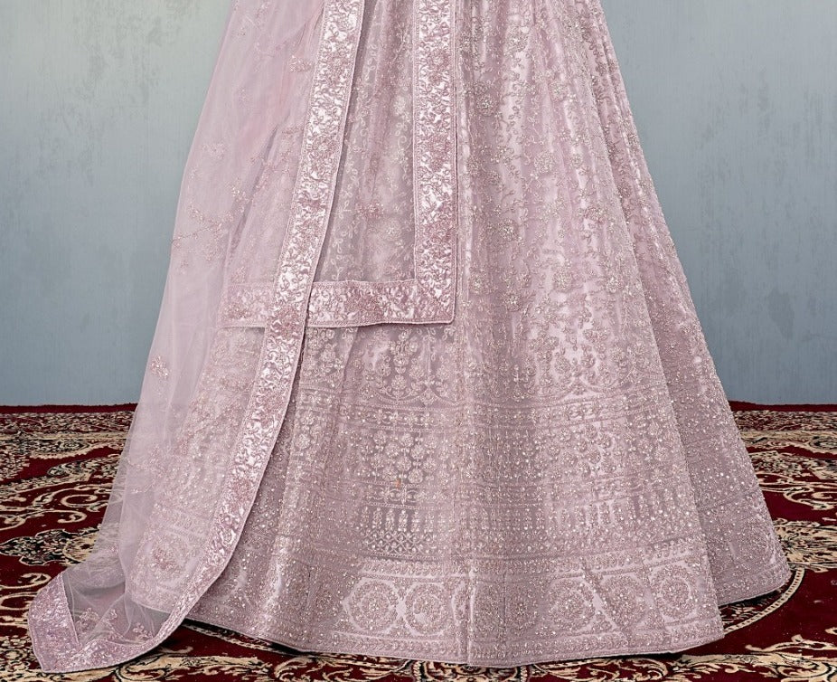 New Semi Stitiched Netted Lehenga Choli