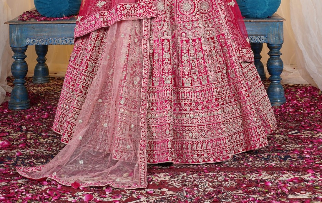 New Semi Stitiched Netted Lehenga Choli