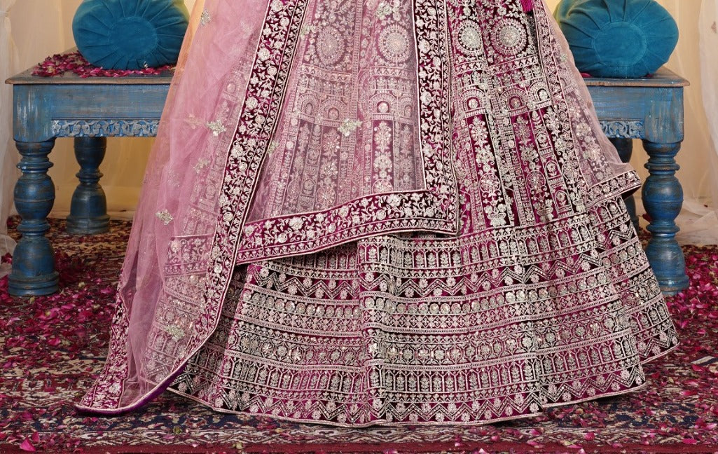 New Semi Stitiched Netted Lehenga Choli