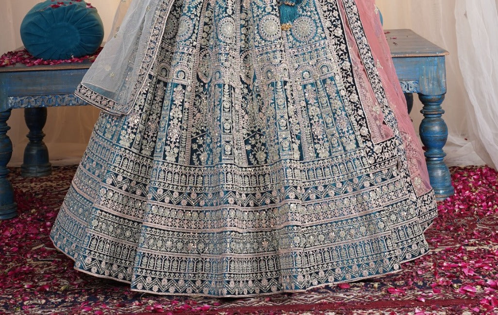 New Semi Stitiched Netted Lehenga Choli