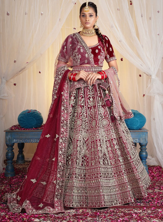 New Semi Stitiched Netted Lehenga Choli