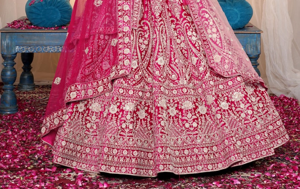 New Semi Stitiched Netted Lehenga Choli