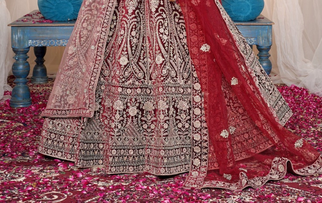 New Semi Stitiched Netted Lehenga Choli