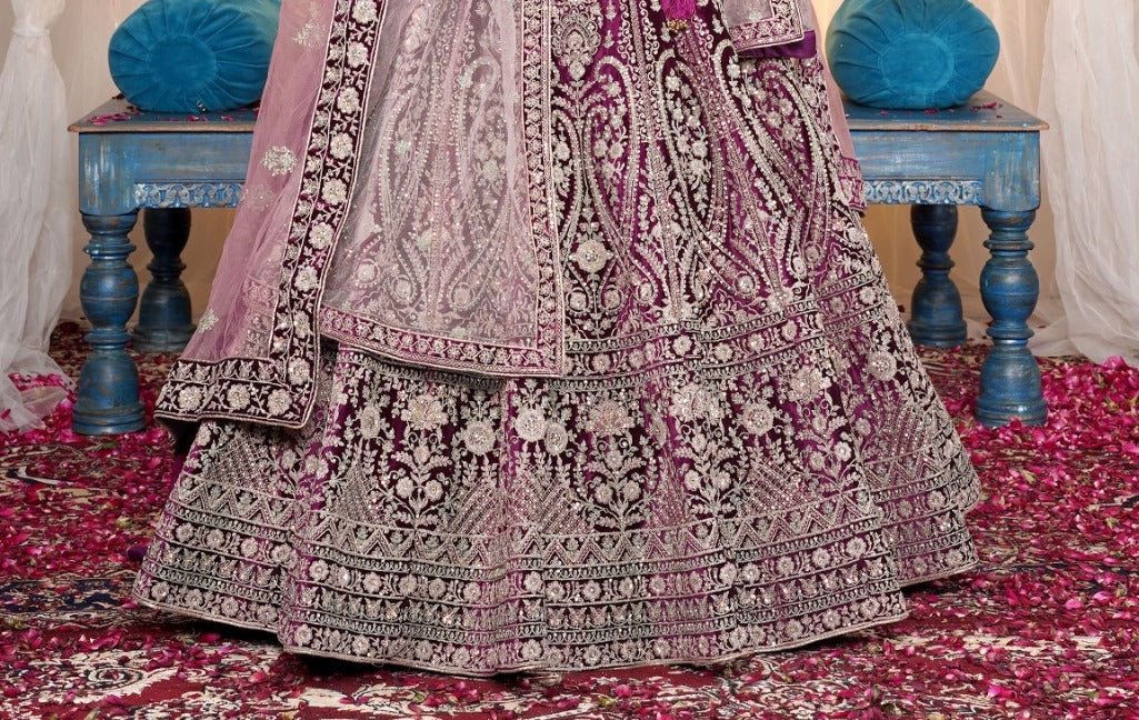 New Semi Stitiched Netted Lehenga Choli