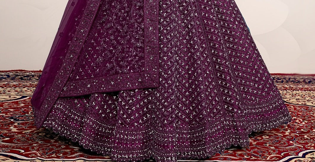 New Semi Stitiched Netted Lehenga Choli