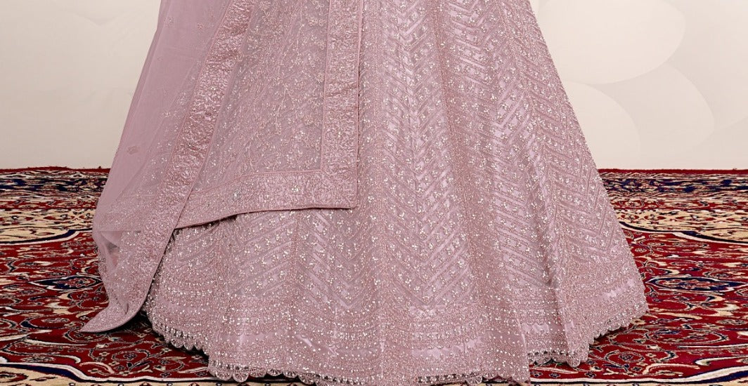 New Semi Stitiched Netted Lehenga Choli