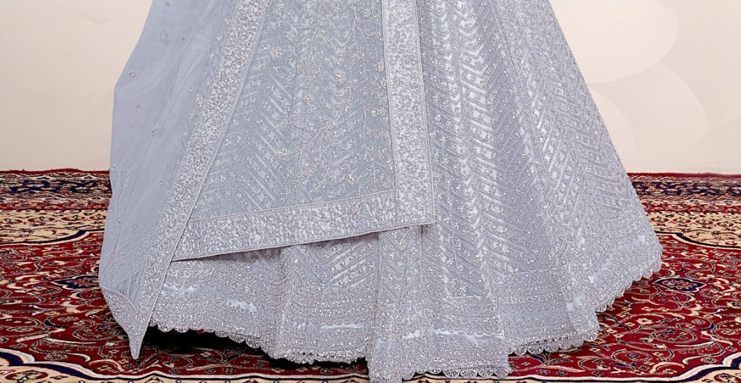 New Semi Stitiched Netted Lehenga Choli