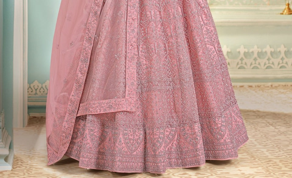 New Semi Stitiched Netted Lehenga Choli