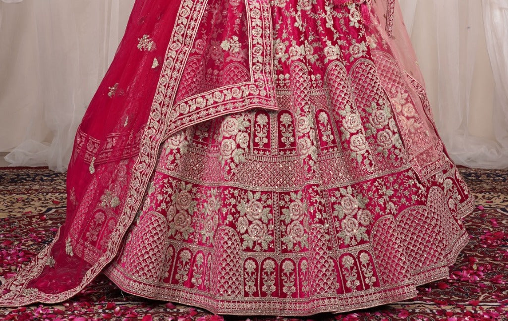 New Semi Stitiched Netted Lehenga Choli