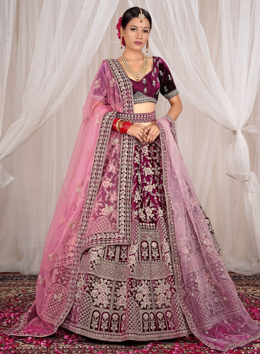 New Semi Stitiched Netted Lehenga Choli