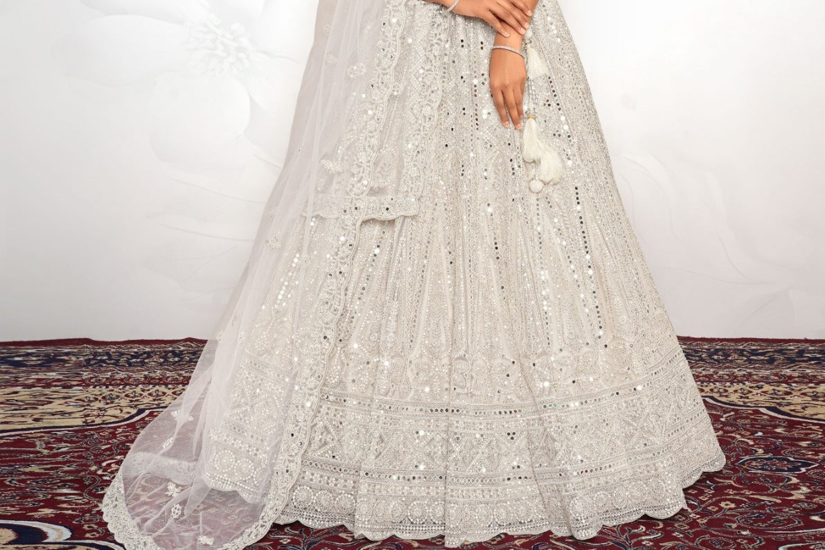 New Semi Stitiched Netted Lehenga Choli