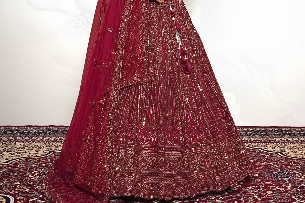 New Semi Stitiched Netted Lehenga Choli