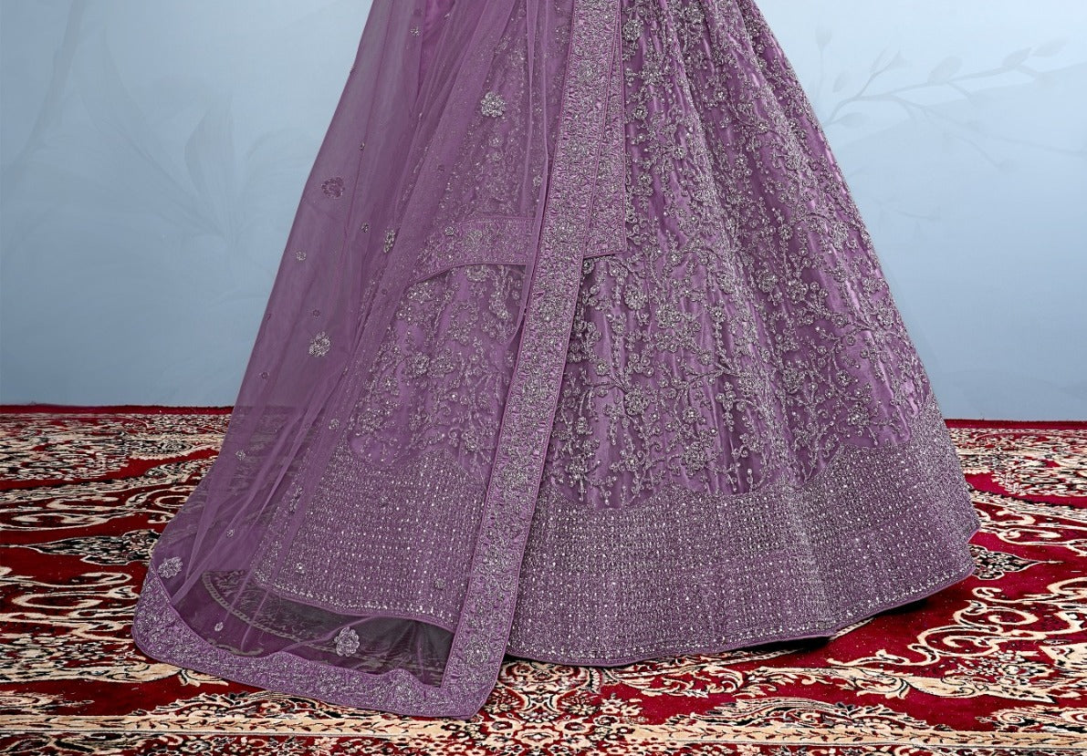 New Semi Stitiched Netted Lehenga Choli