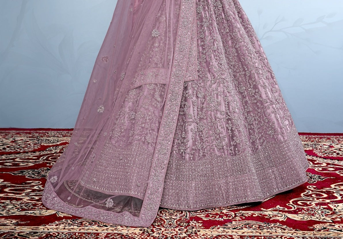 New Semi Stitiched Netted Lehenga Choli