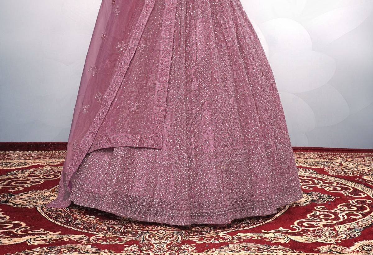 New Semi Stitiched Netted Lehenga Choli