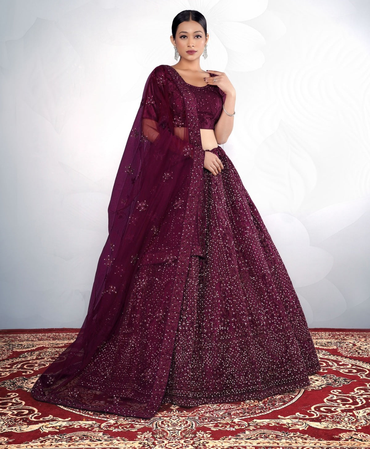 New Semi Stitiched Netted Lehenga Choli