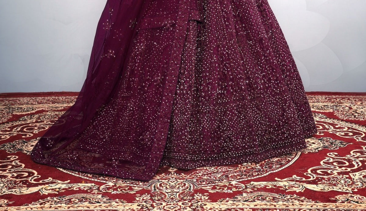 New Semi Stitiched Netted Lehenga Choli