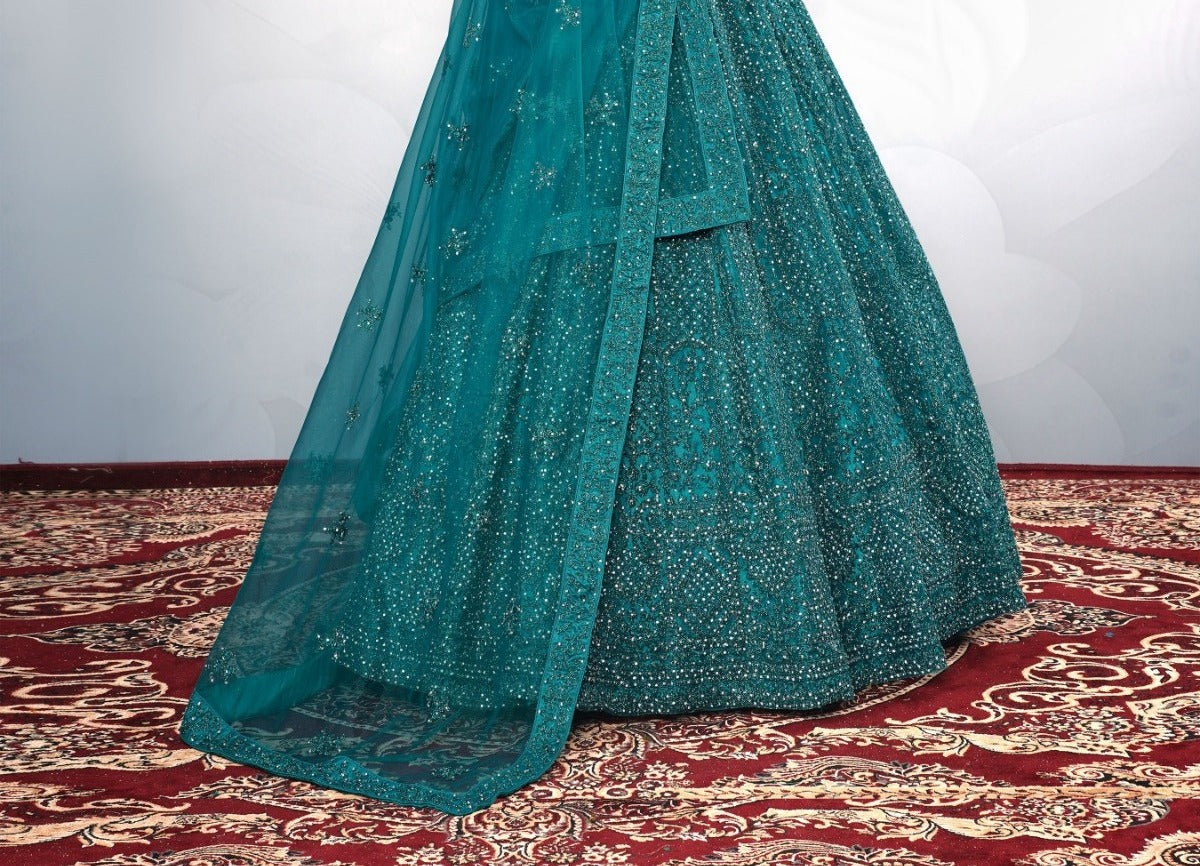 New Semi Stitiched Netted Lehenga Choli