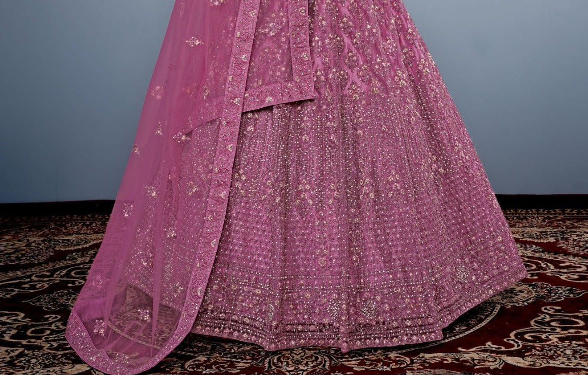 New Semi Stitiched Netted Lehenga Choli