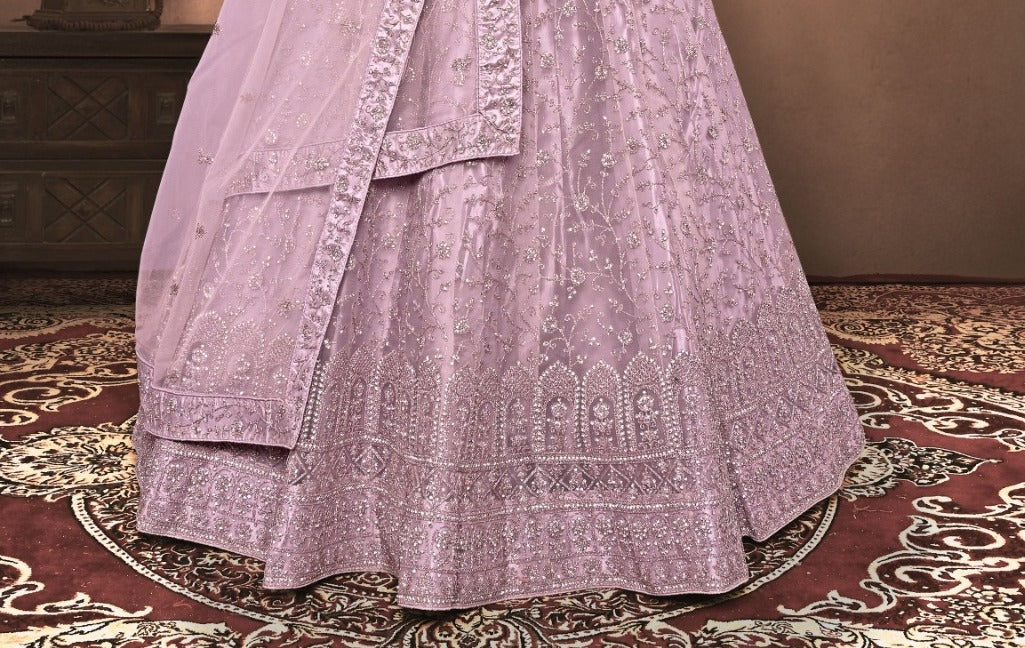 New Semi Stitiched Netted Lehenga Choli