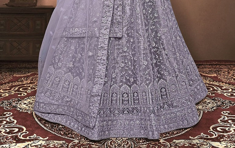 New Semi Stitiched Netted Lehenga Choli