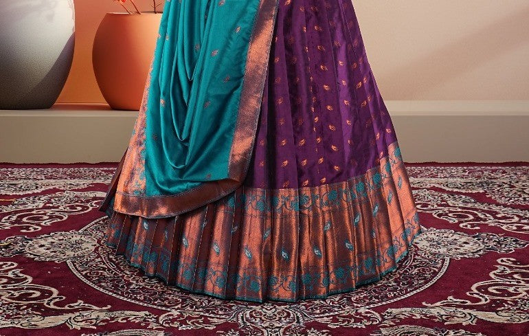 New Semi Stitiched Banarasi Lehenga Choli