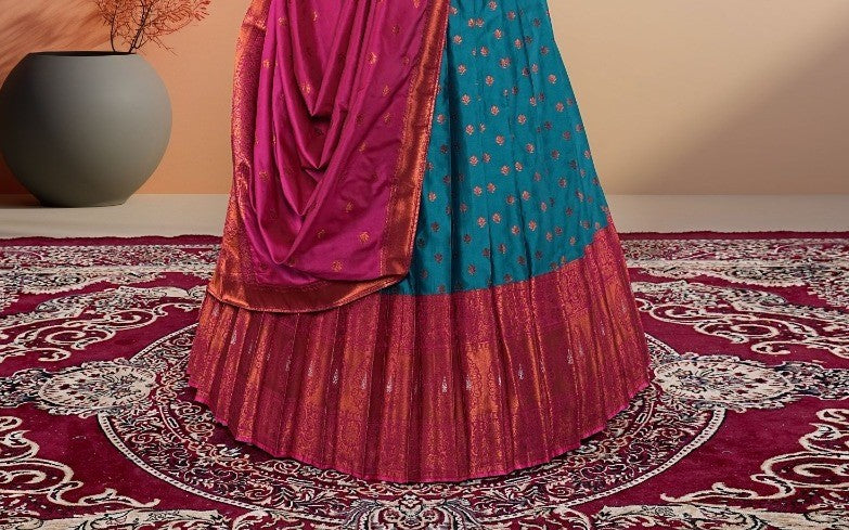 New Semi Stitiched Banarasi Lehenga Choli