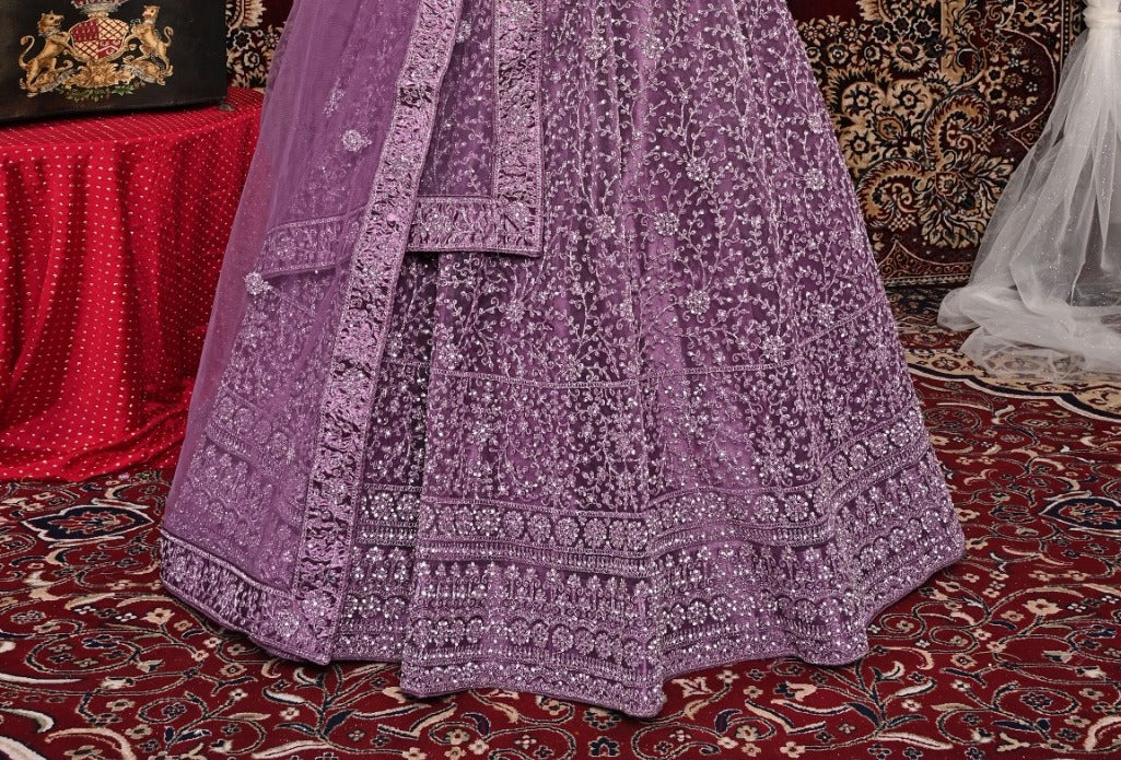 New Semi Stitiched Netted Lehenga Choli