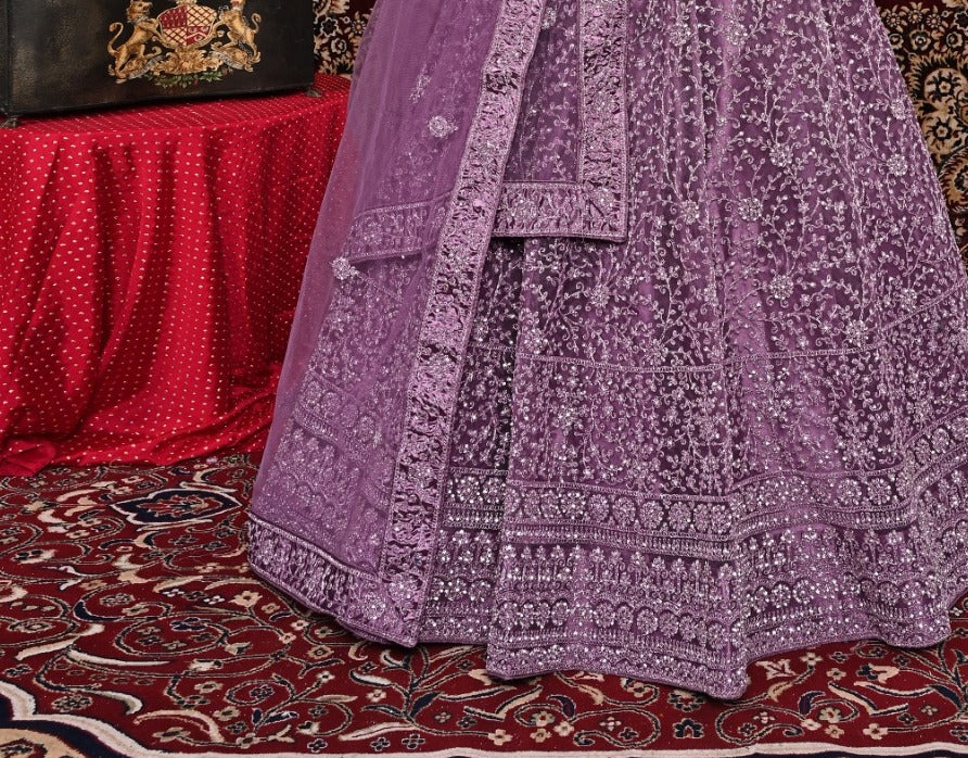 New Semi Stitiched Netted Lehenga Choli