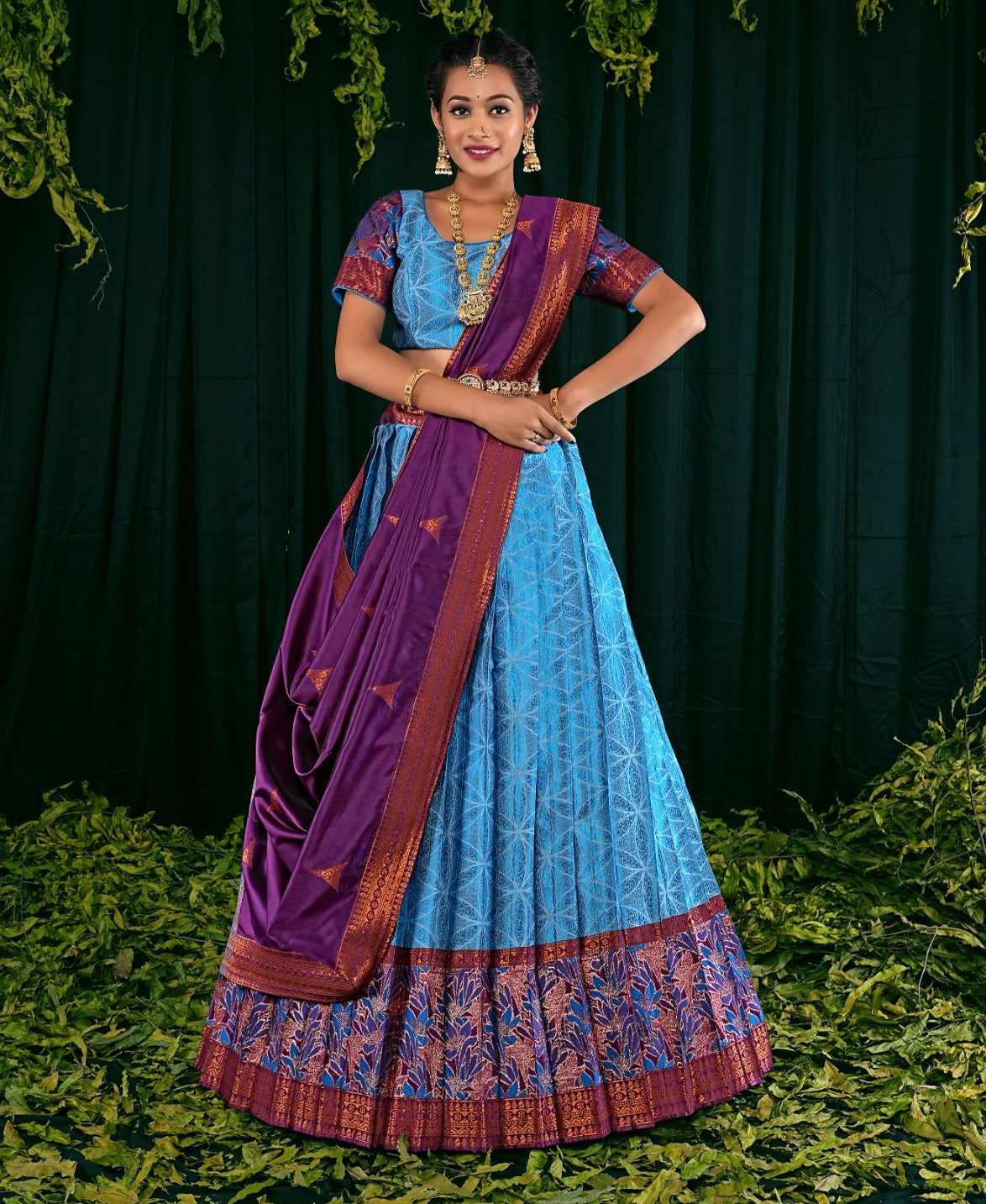 New Semi Stitiched Banarasi Lehenga Choli