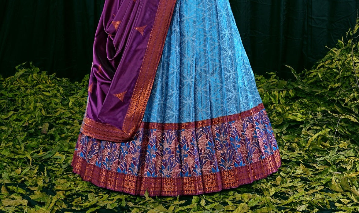 New Semi Stitiched Banarasi Lehenga Choli