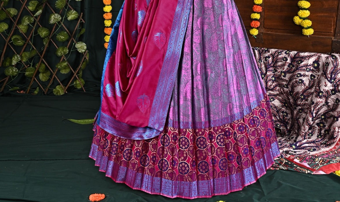 New Semi Stitiched Banarasi Lehenga Choli