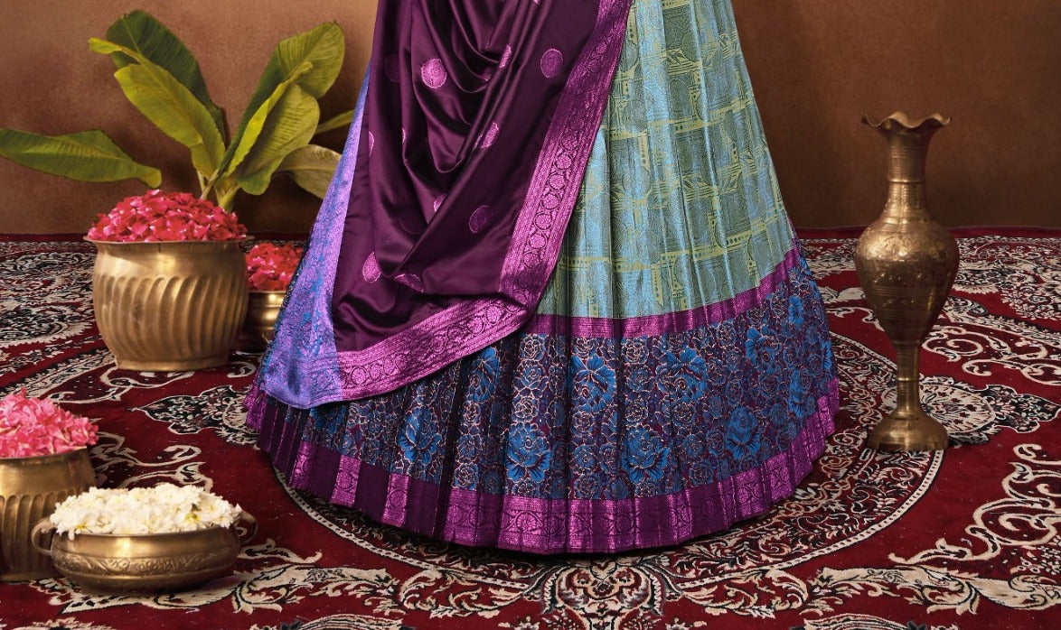 New Semi Stitiched Banarasi Lehenga Choli