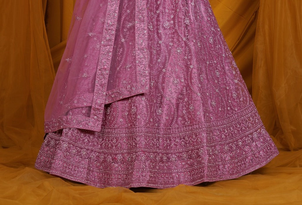 New Semi Stitiched Netted Lehenga Choli